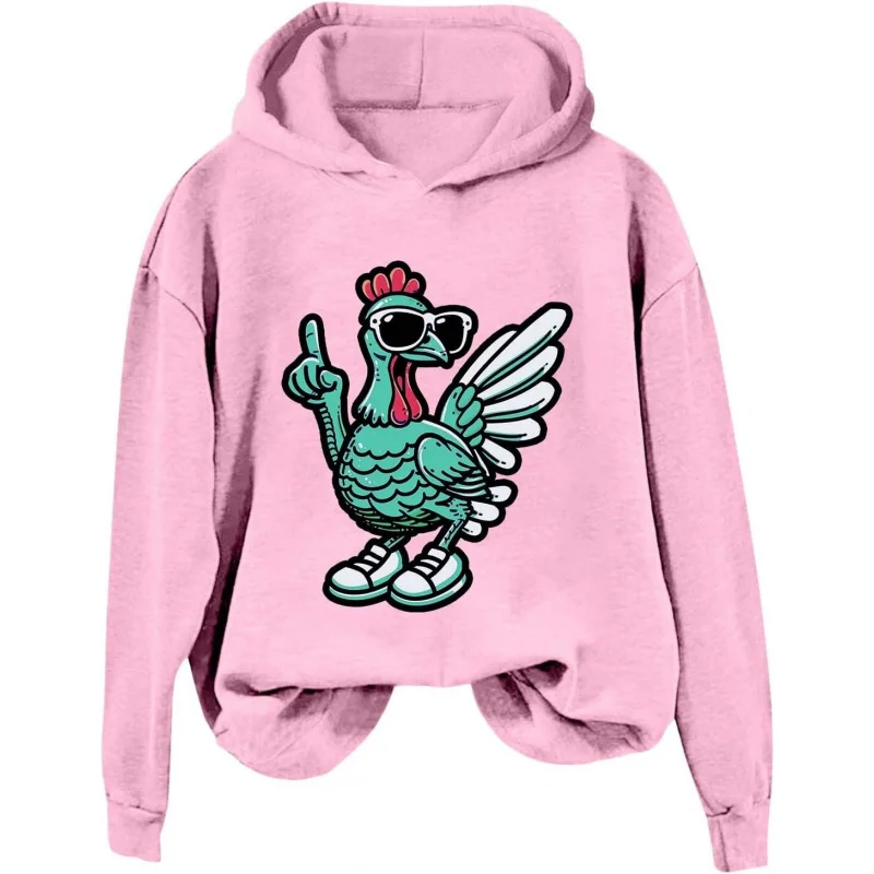 

Thanksgiving Sea Girl Green Chicken Printed Hooded Sweatshirt