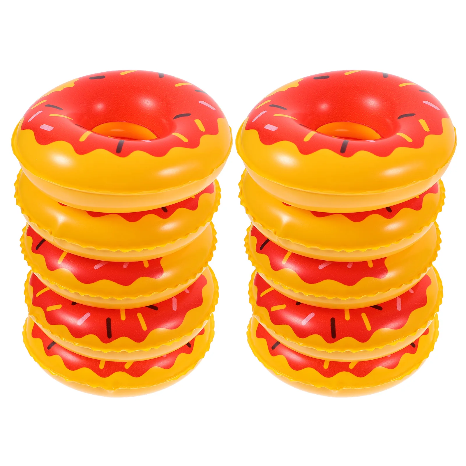 

10 Pcs Decorations Mini Swimming Ring Ornaments Pool Party Donut Plastic Toy
