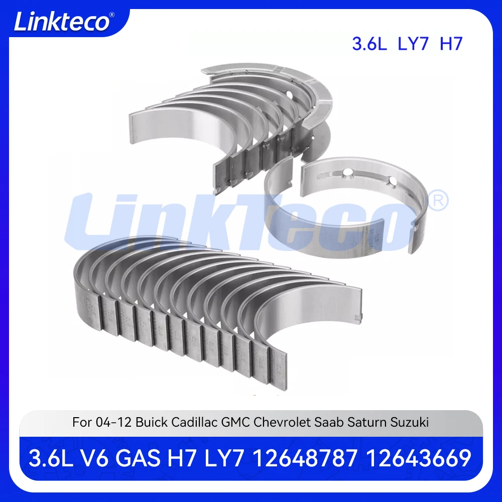 Engine Crankshaft Main & Connecting Rod Bearing Set For 04-12 3.6 L LY7 H7 Buick Cadillac GMC Chevrolet Saab Saturn Suzuki 3.6L