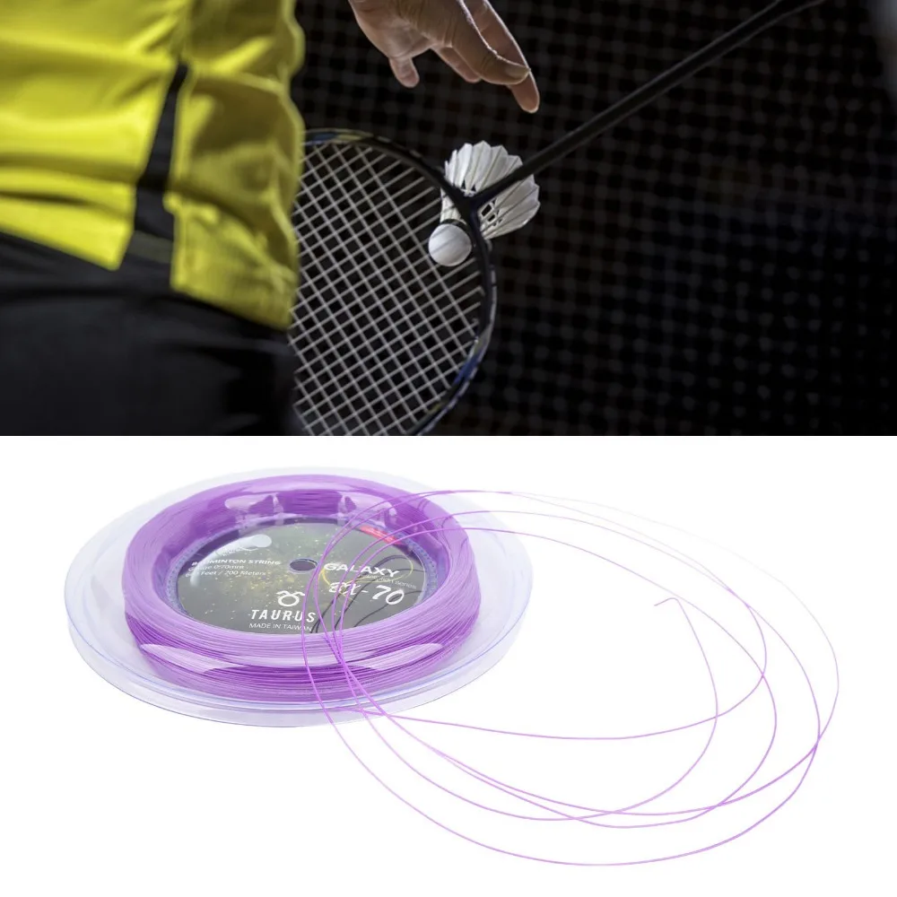 200M Badminton Racket String Elastic Purple Badminton Racket Line Durable 0.7mm Badminton Racquet Restringing