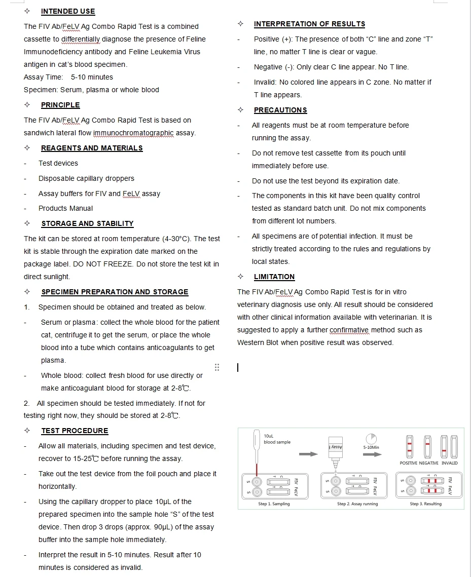 5 Pcs (FIV+FeLV) Feline Immunodeficiency & Leukemia Combo Test Kits for Cats