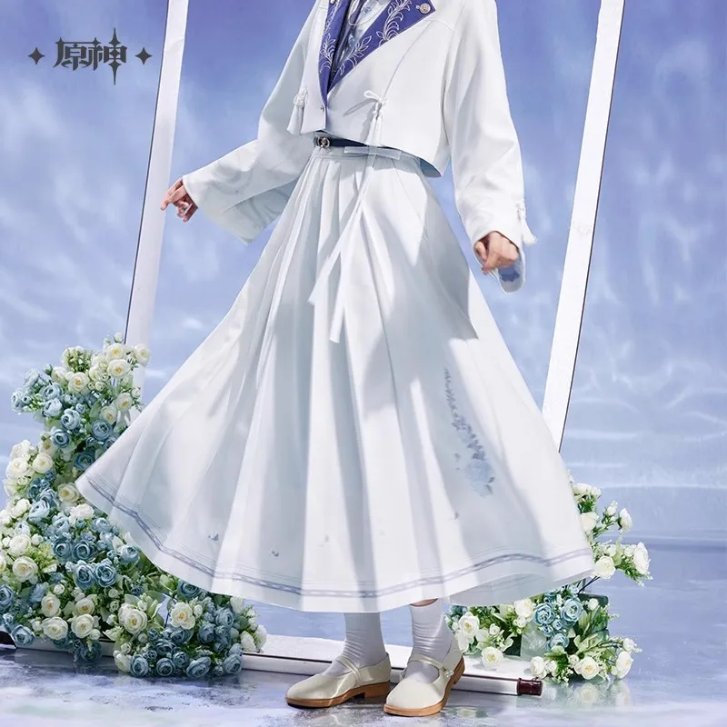 

[Genuine] miHoYo Game Genshin Impact Kamisato Ayato Theme Series Long Pleated Half Skirt Dress Long Skirt Cosplay Halloween Gift