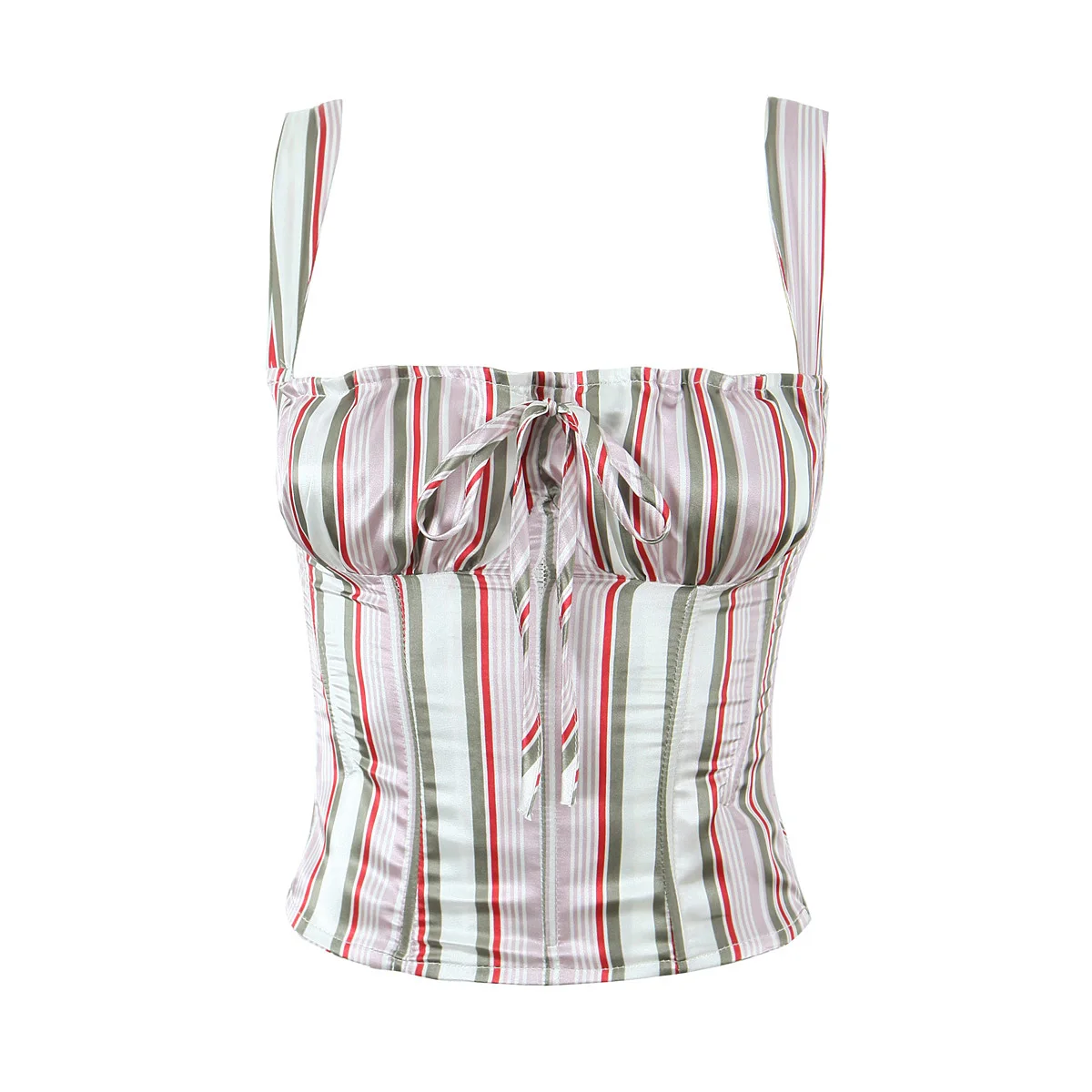 

New sexy girl waist-tie vest with European and American style; slimming top for foreign trade