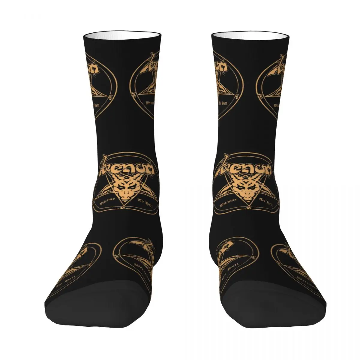 Venom Band Metal Music Design Socks Merch for Daily Wear Breathable Dress Socks