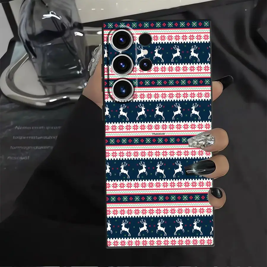 Soft Back Phone Cover Case for Samsung Galaxy S23 FE S24+ S24 Plus S25+ S22 S9 S21 S25 Ultra S20 Christmas