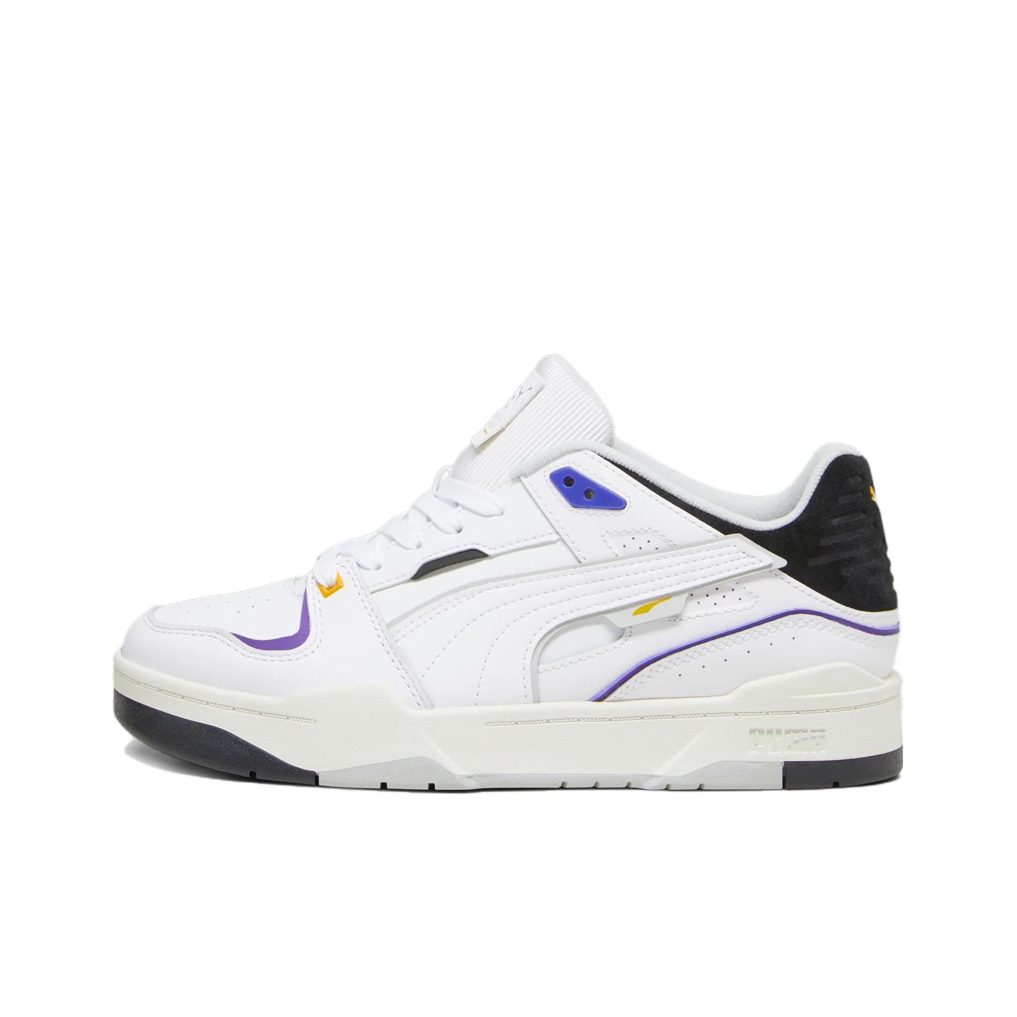 PUMA Slipstream Bball Leather Comfortable Abrasion Resistant Low top Skateboard Shoes Unisex White Purple 393266-02