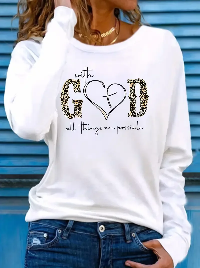 Women's Long Sleeve T-shirt Top Tee 
