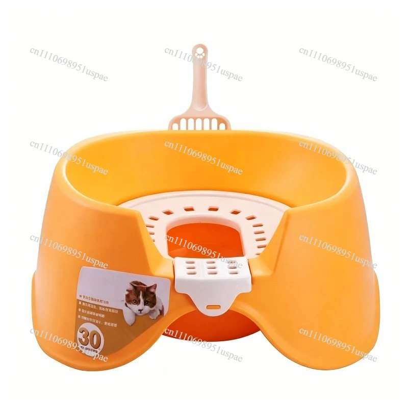Semi-Enclosed Cat Litter Box, Pet Squat Toilet Potty Training, Double Layer Cat Toilet, Enclosed Cat Washroom Potty Supplies