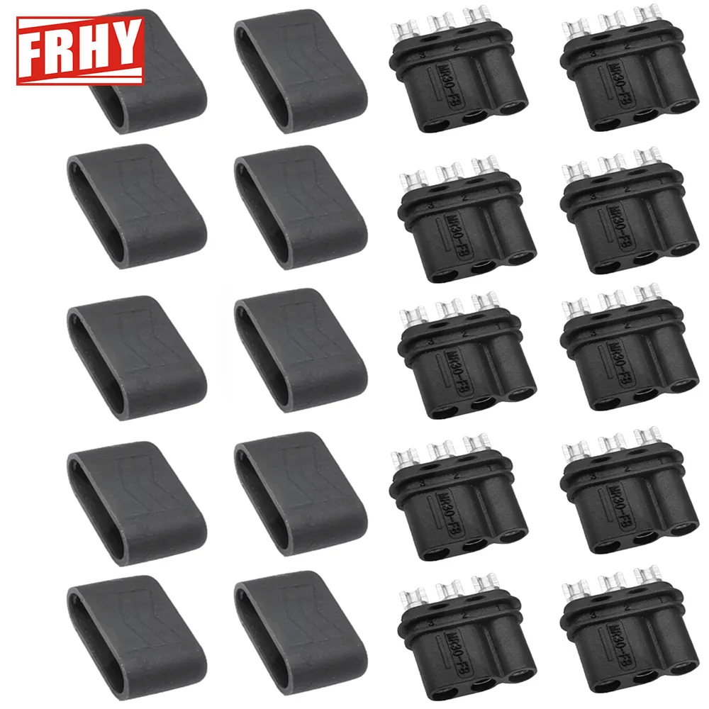5 Sets Amass MR30 3Pin 3-Core Male Female Plug Nickel-plated Sheathed Connector for UAV Drone RC Aircraft LiPo Battery Power