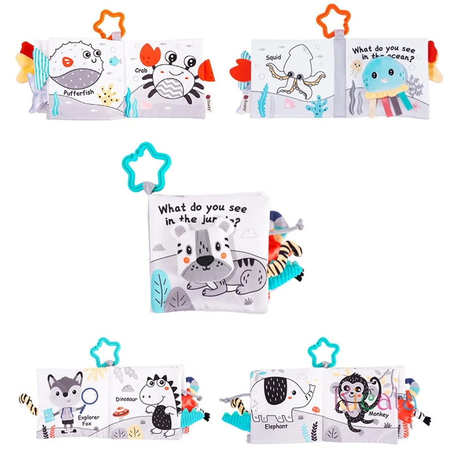 아기 장난감 0-12개월 천 책 초기 생활 기술 학습 목욕 변기 양치질 인지 조용한 책 몬테소리 인터랙티브 북