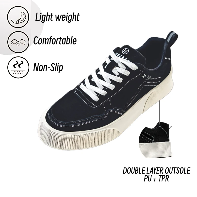 

Men's Casual Low-Top Board Shoes Spring Flats Platform Lace-Up Sneakers Street Style Breathable Designer Fashion Footwear