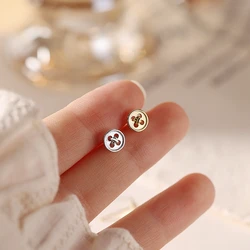 New Fashion Buttons Stud Earrings Lovely Small Simple Generous Earrings for Women Piercing Silver Color Earrings Jewelry Gifts