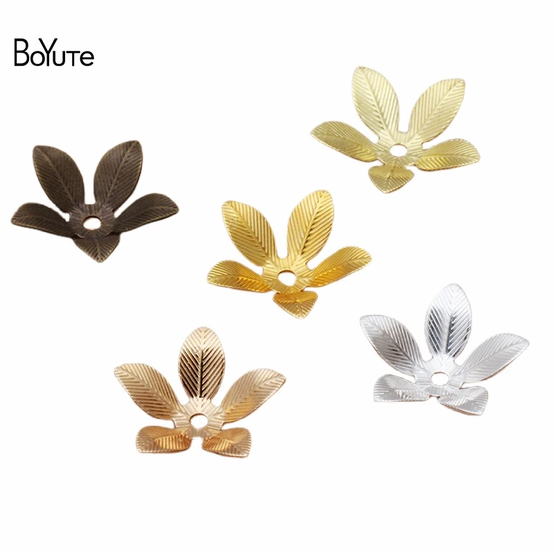 

BoYuTe (200 Pieces/Lot) 13MM Stamping Brass Flower Bead Caps Floating Charms Diy Charms for Jewelry Making