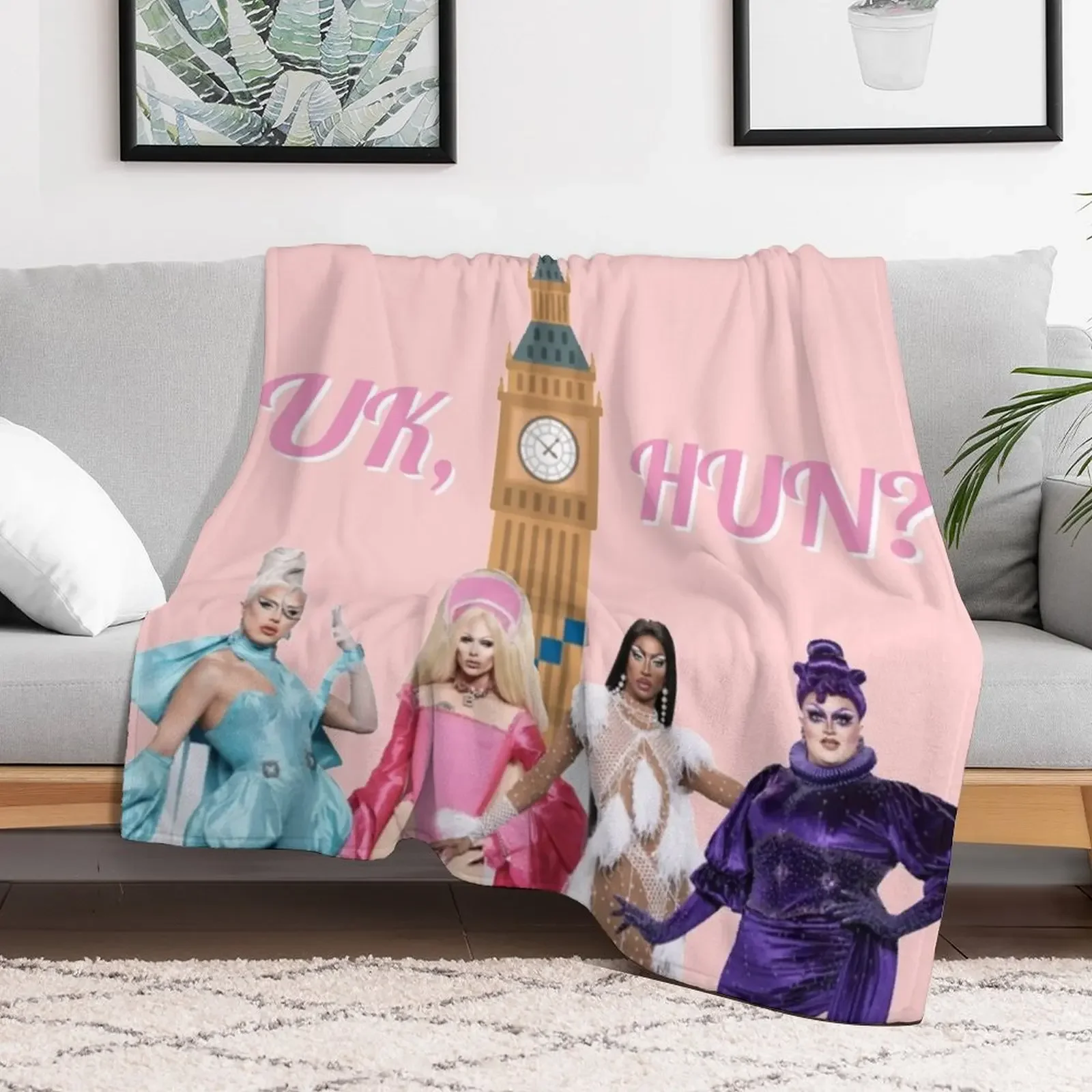 Uk, Hun RuPauls Drag Race UK United Kingdolls Throw Blanket Furry for winter Plaid Blankets