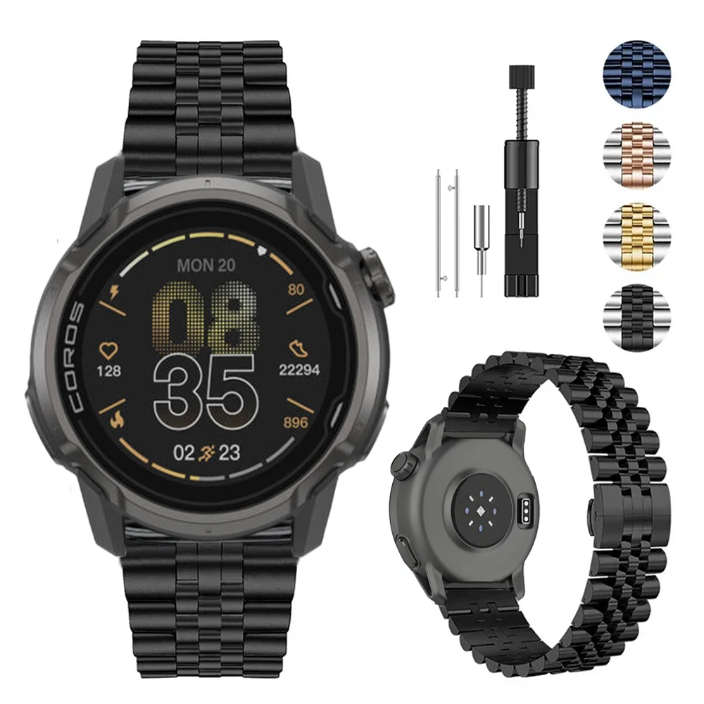 22 mm Universal-Metallarmband für COROS APEX 4 42 mm/PACE Pro High-End-Edelstahlarmband für Suunto Vertical 2/Run/Race 2/S