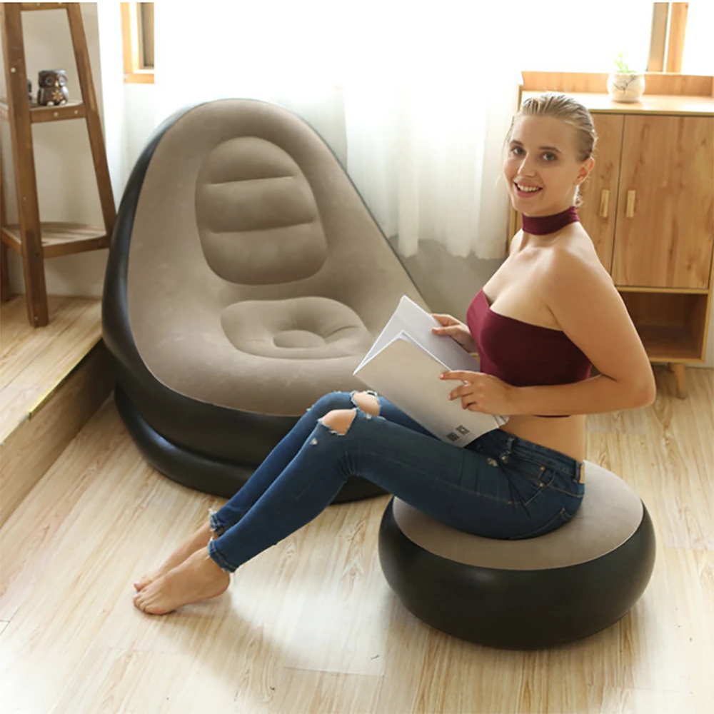 Sofá inflable para ocio, cama flocada de PVC, nuevo diseño