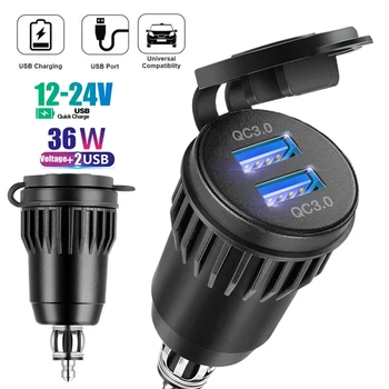 Snellaadadapter Motorfiets Qc 3.0 Motorfiets Socket 12V Naar Usb C Eu Stekker Hella Din Stekker Voor Bmw