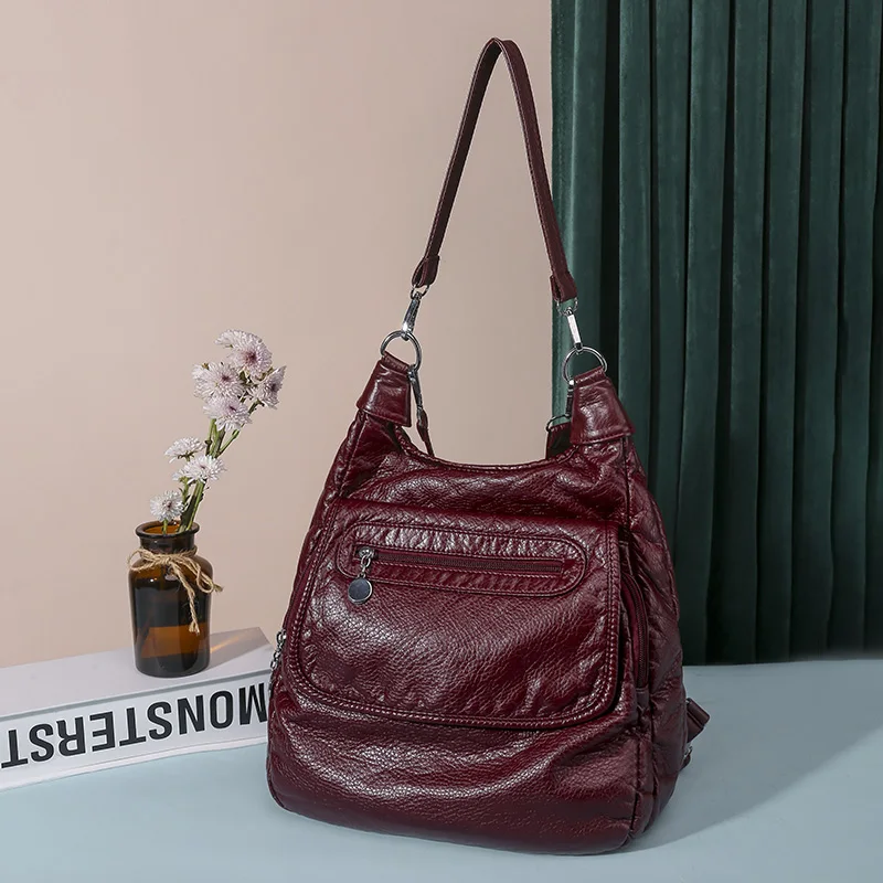 2024 Luxury  Leather Women's Shoulder Crossbody Bags High Quality Women Handbag Solid Color Cow Female Messenger Tote Sac