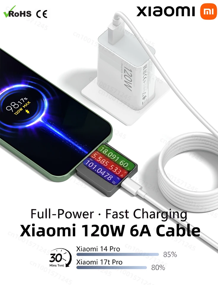 XIAOMI純正USB Type-Cケーブル 120W 100W 90W 67W 45W ターボ急速充電
