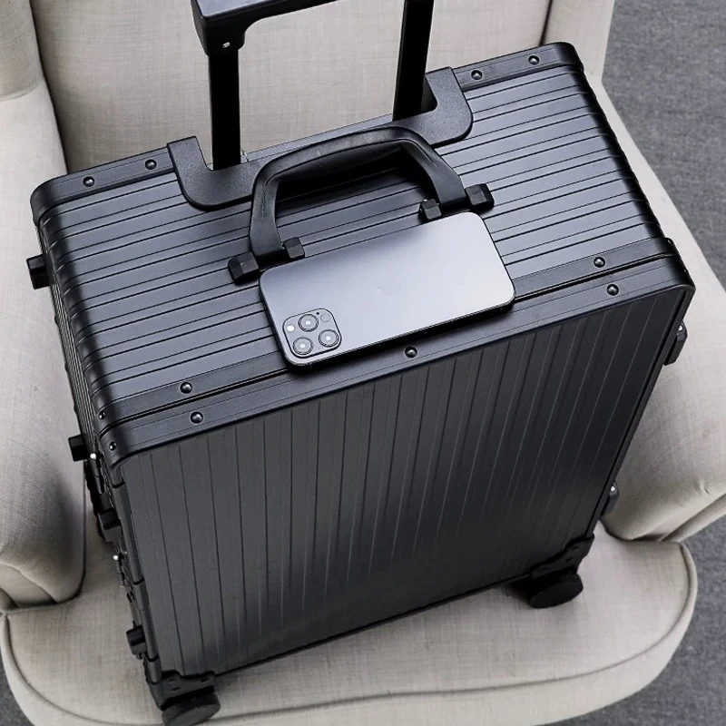 Luxury Aluminum Frame Travel Luggage silent universal wheel pull bar box one nine open carry on suitcase boarding box 20 \