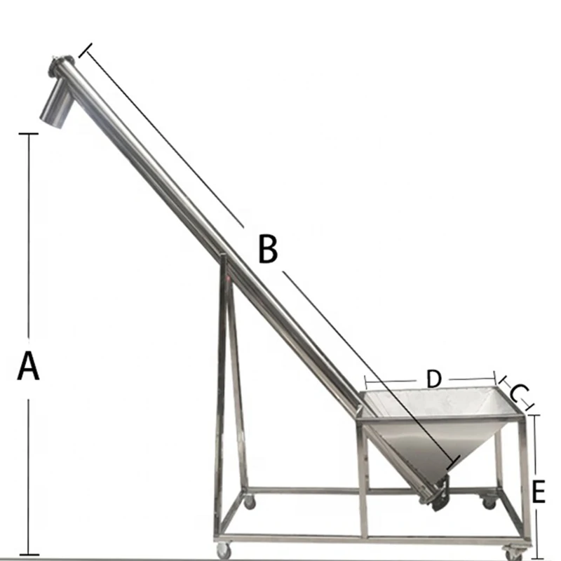 Facctory Directly OEM Custom Stainless Steel Inclined Conveyer Powder Screw Auger Conveyor Feeder Machine