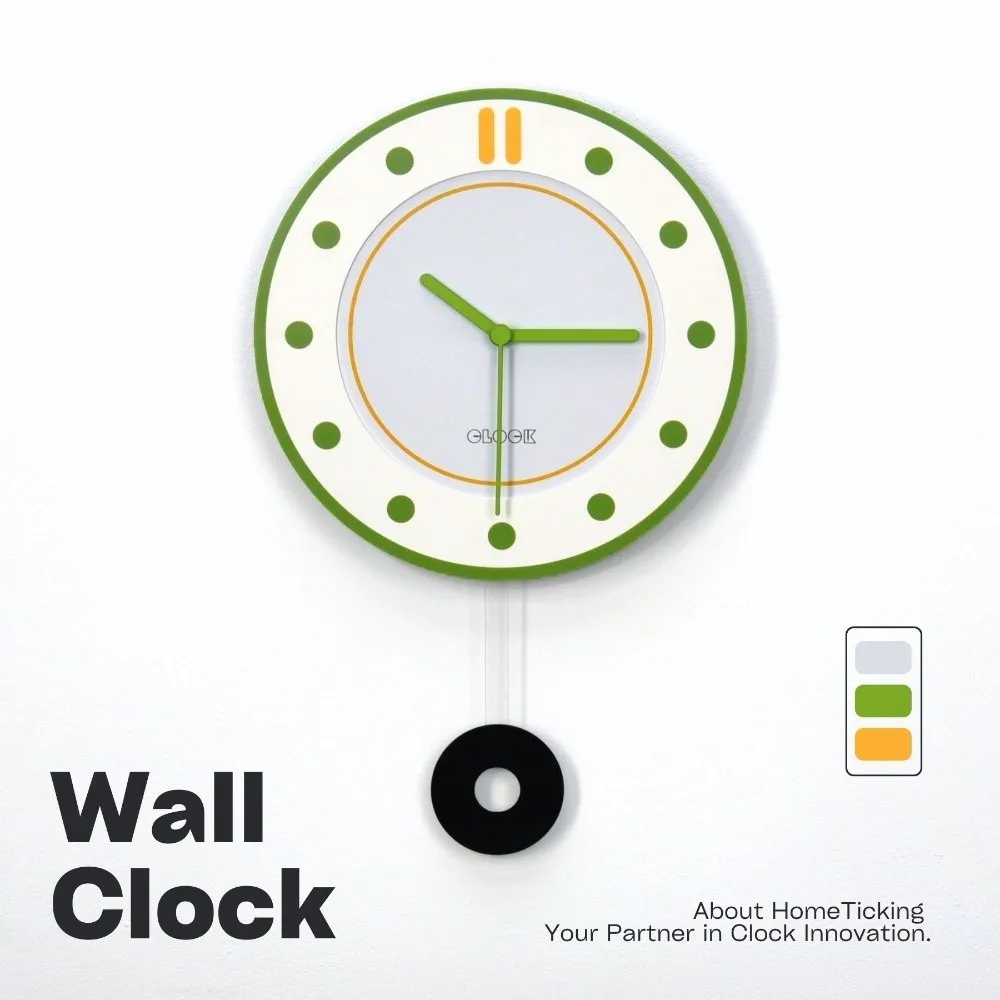 Fashion 30cm Modern Wall Clocks Hanging Mute Wall Hung Clock Round Digital Wall Clocks Study