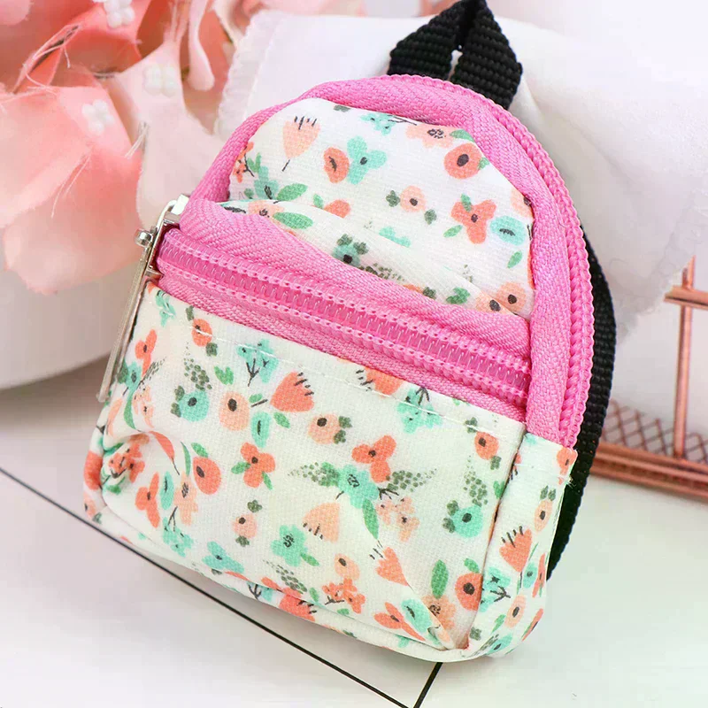 Backpack Schoolbag Dollhouse Dolls Miniature 1:12 Accessories Flower 1:6 High Quality Durable Material Easy to Use