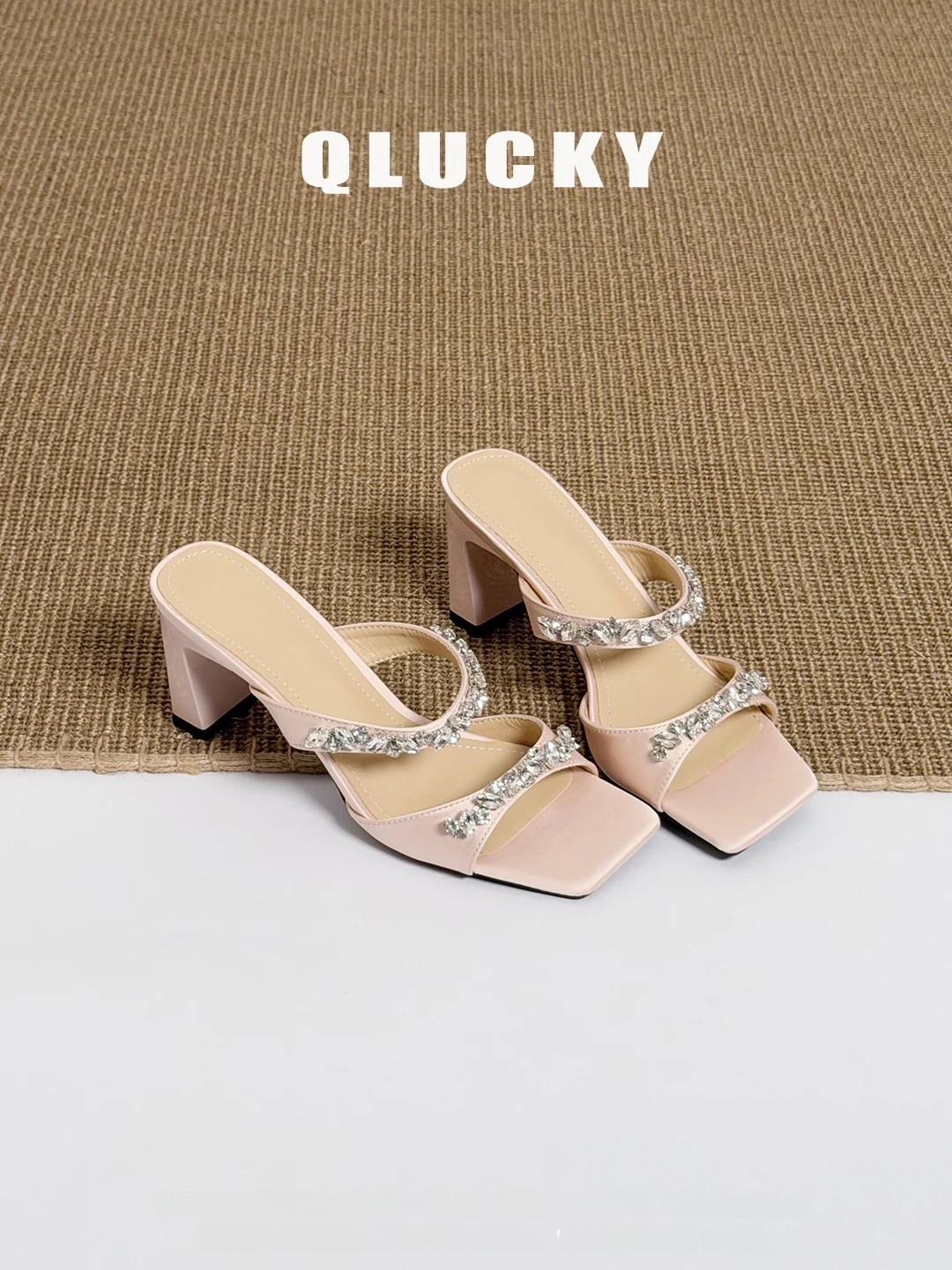 exquisite-high-heels-women's-summer-outdoor-wear-diamond-pink-sandals-leather-version-beautiful-thick-heel-single-shoes