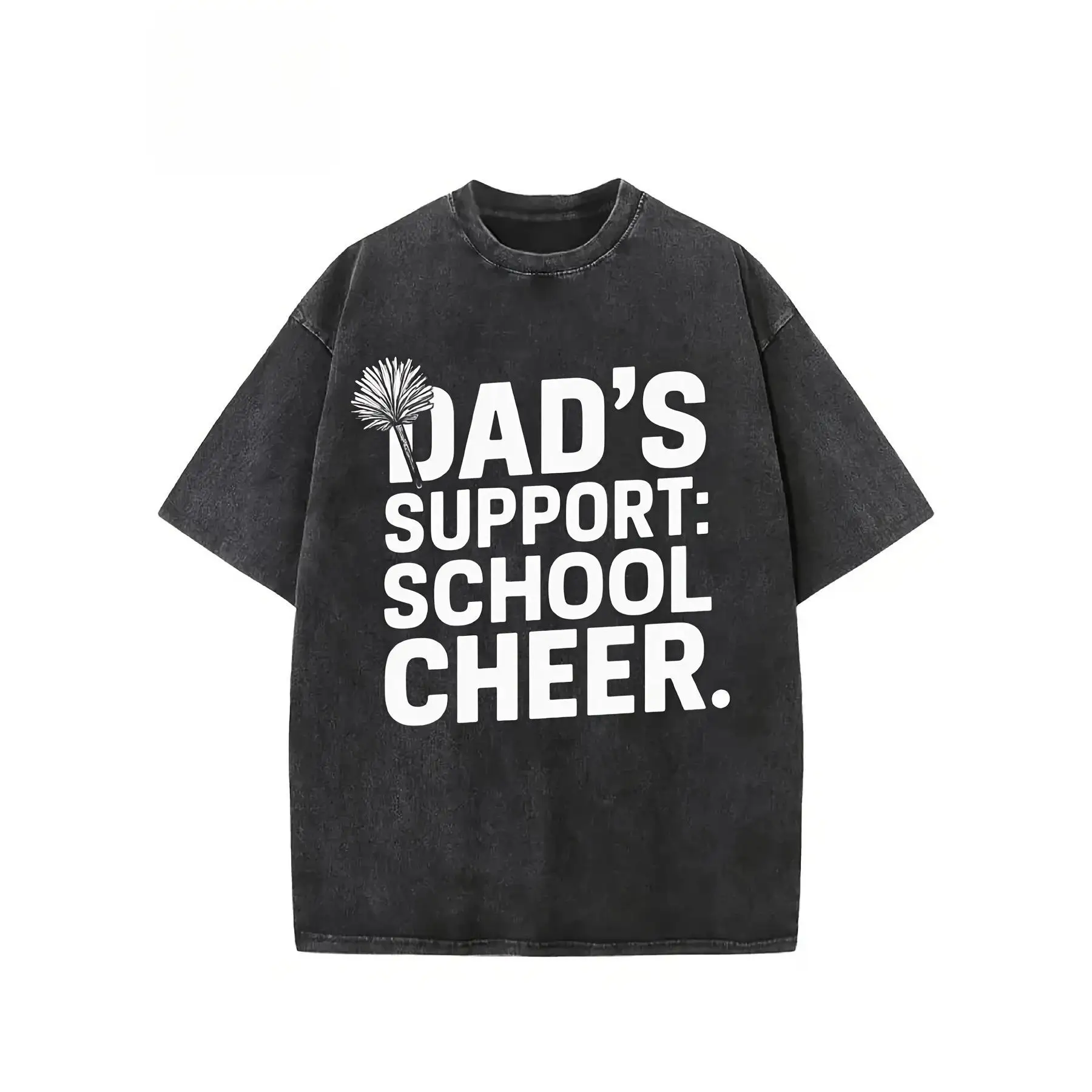 

Dad's School Cheer T-Shirt Men Funny Father Support Graphic Tee Proud Parent Gift Back to School Casual Top