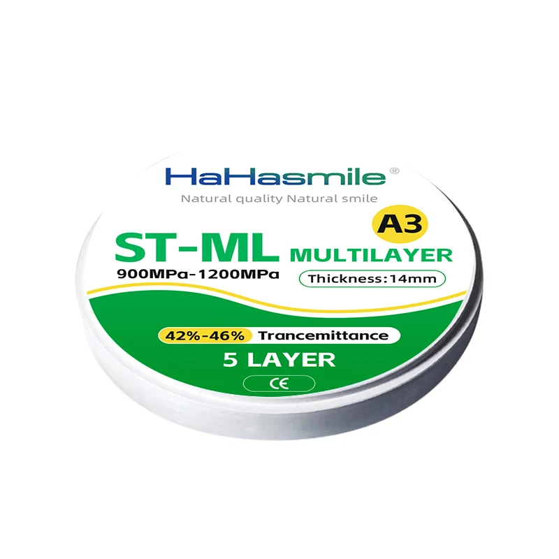 ST-ML 98mm Multilayer Zirconia Blocks A3 Zirconia Restoration Material 5 Layers  Dental Laboratory Fixed