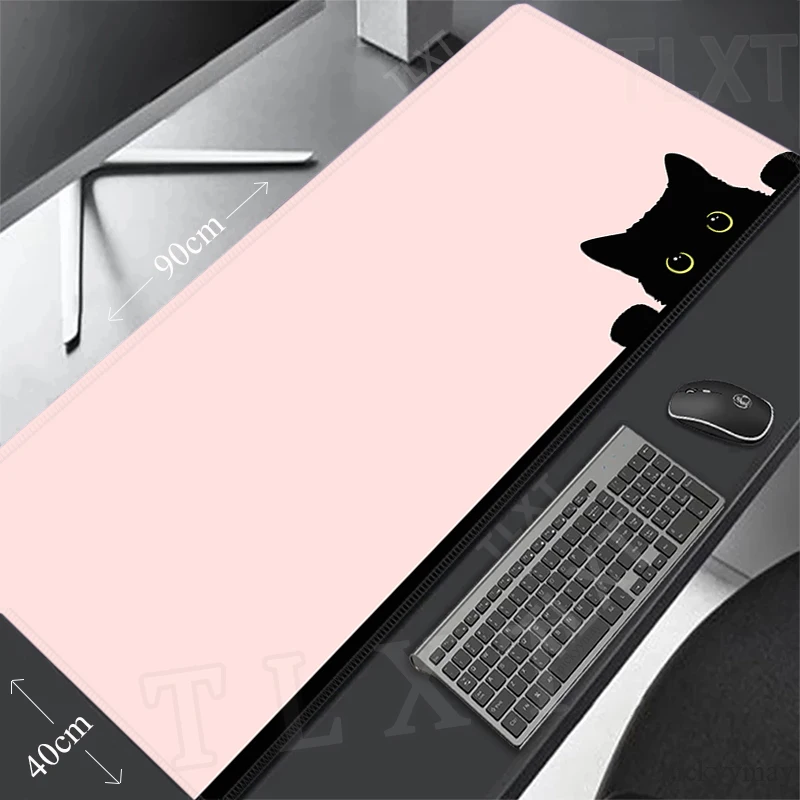 Kawaii Mouse Pads Cat Mousepad Large Mouse Mat Big Purple Desk Pads Non-Slip Rubber Mouse Pad Keyboard Table Mats 120x55cm