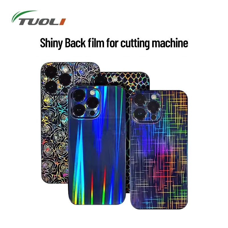 TUOLI 50pcs Transparent Shiny Mobile Phone Crystal Laser Back Skin Sticker Rear Housing Cover Protector For Film Cutter Machine