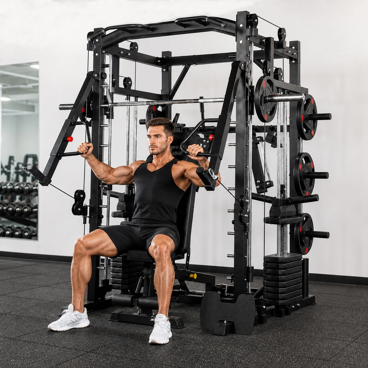 Wholesale Supplier of Commercial All-in-One Smith Machine Multi-Function Trainers, Professional Strength Training Racks