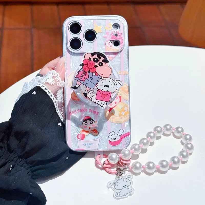Cute Crayon Shin-chan Phone Case for Samsung Galaxy S24 S25 S26 Ultra Plus for iPhone 14 15 16 17 Pro Max Shell Magnetic Cover