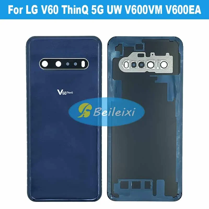 For LG V60 ThinQ 5G UW V600 V600TM V605N V600VM V600EA Back Battery Cover Glass Housing Back Case Battery Back Cover