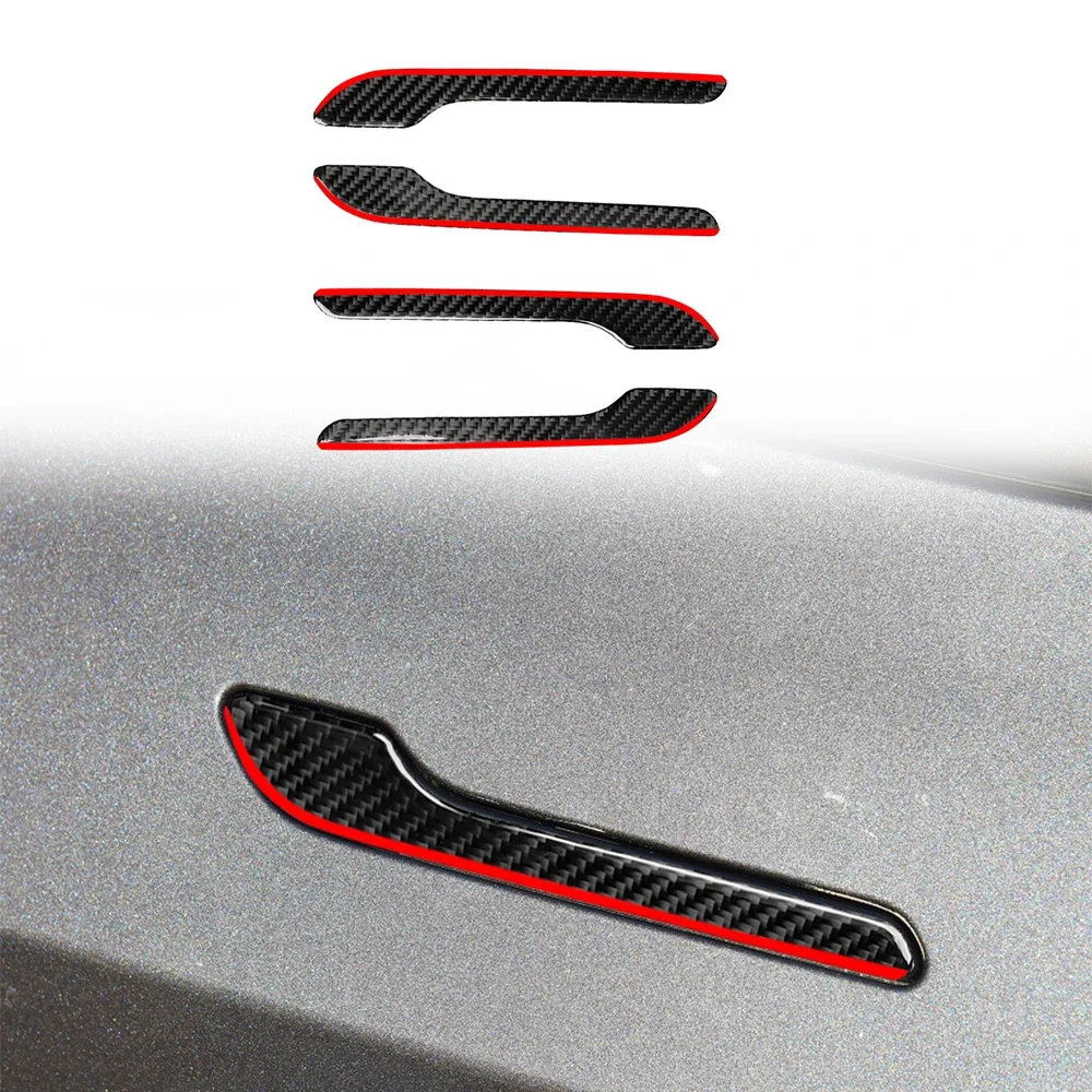 

Real Carbon Fiber Car Exterior Door Handle Stickers For Tesla Model Y 2020+ and Tesla Model 3 2017-2022 4PCS