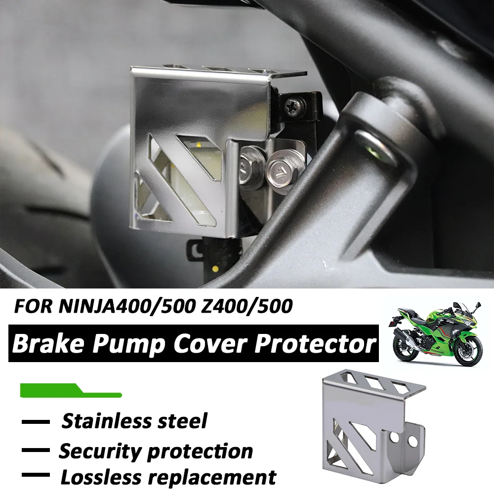 

Motorcycle Accessorie Rear Fluid Reservoir Guard Protector Cover Stainless steel For Kawasaki NINA 400 ninja500 Z400 z500