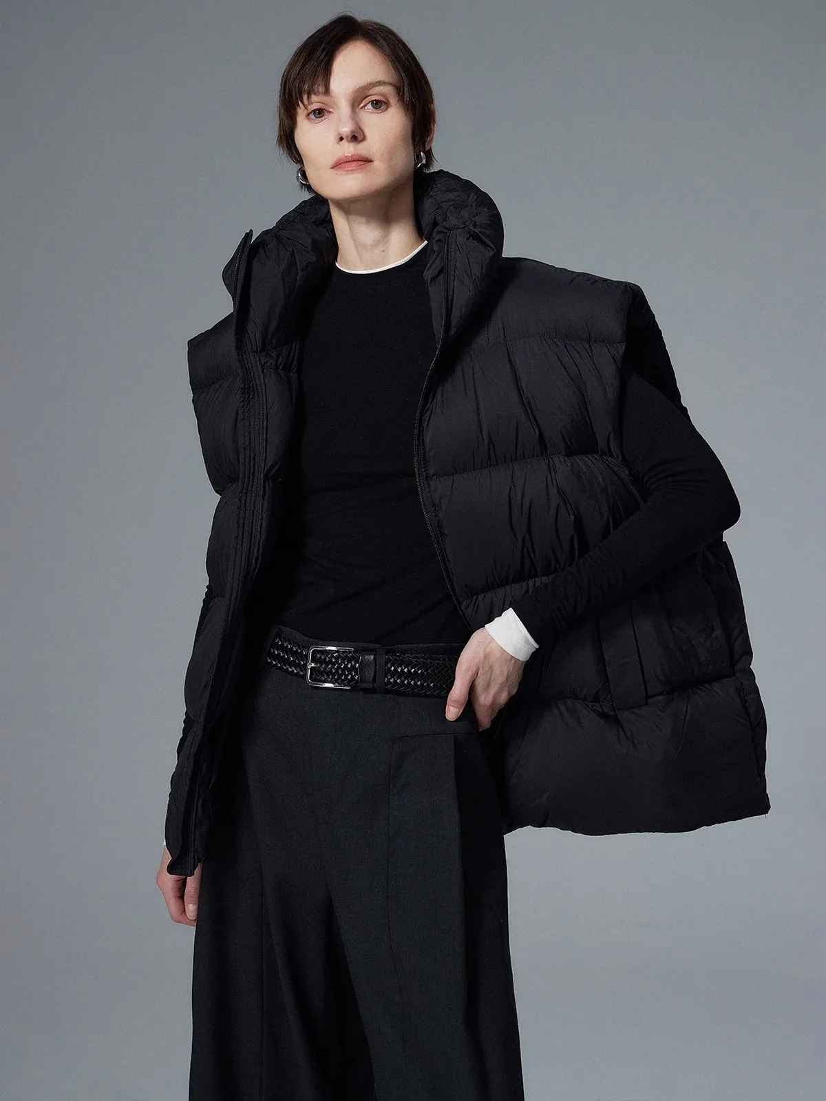 Versatile Slimming Women's down Vest 2025 New Autumn Winter White Du down Brown Warmth Trendy Outdoor Wear Straight Tube