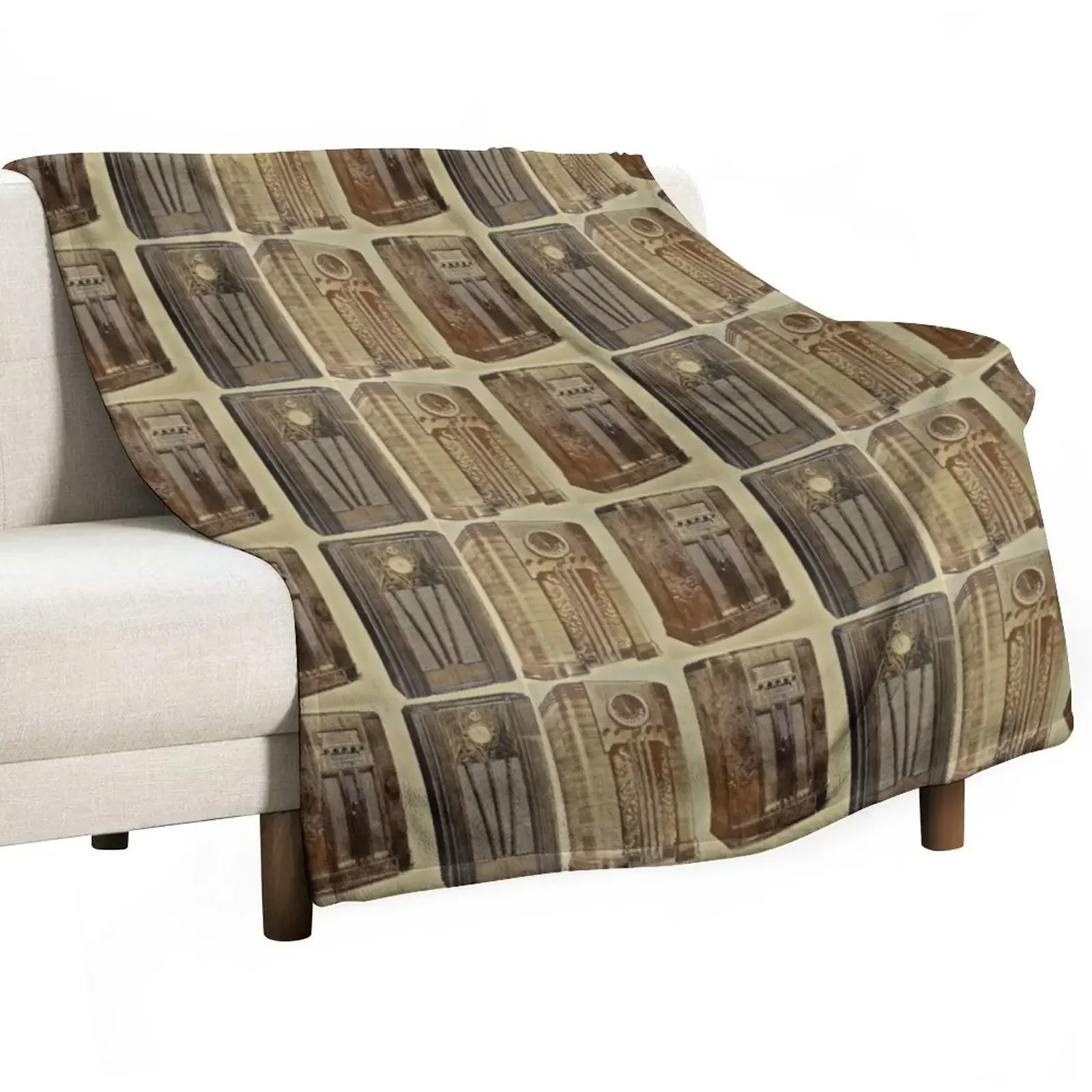 Classic 1930's Floor Radios Throw Blanket Shaggy Large Loose Blankets