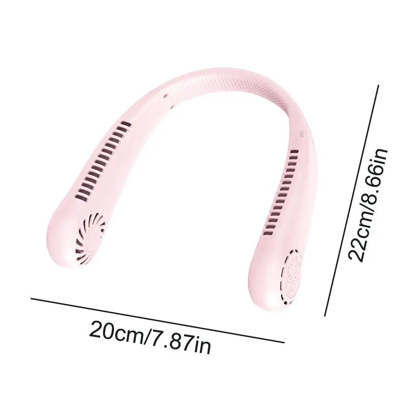 Ventilador con cordón, ventilador de refrigeración para el cuello, salida de aire de 360 grados, dispositivo de refrigeración Personal portátil, 3 velocidades ajustables para Picnic, viajes y senderismo