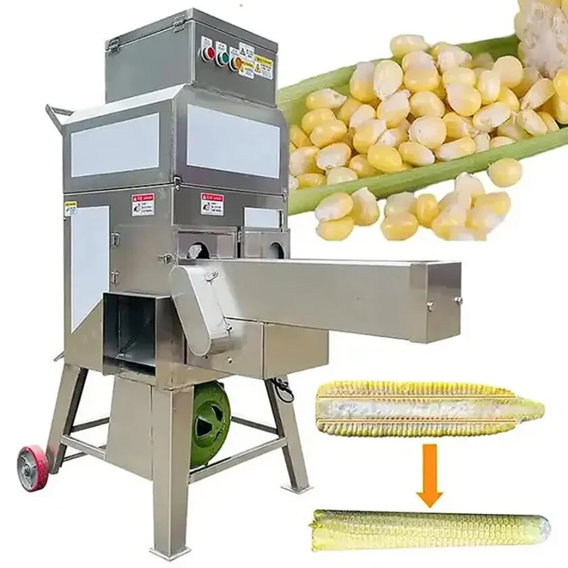 Commercial Fully Automatic Fresh Corn Thresher Sheller Machine Conveyor Kernel Separator Home Use