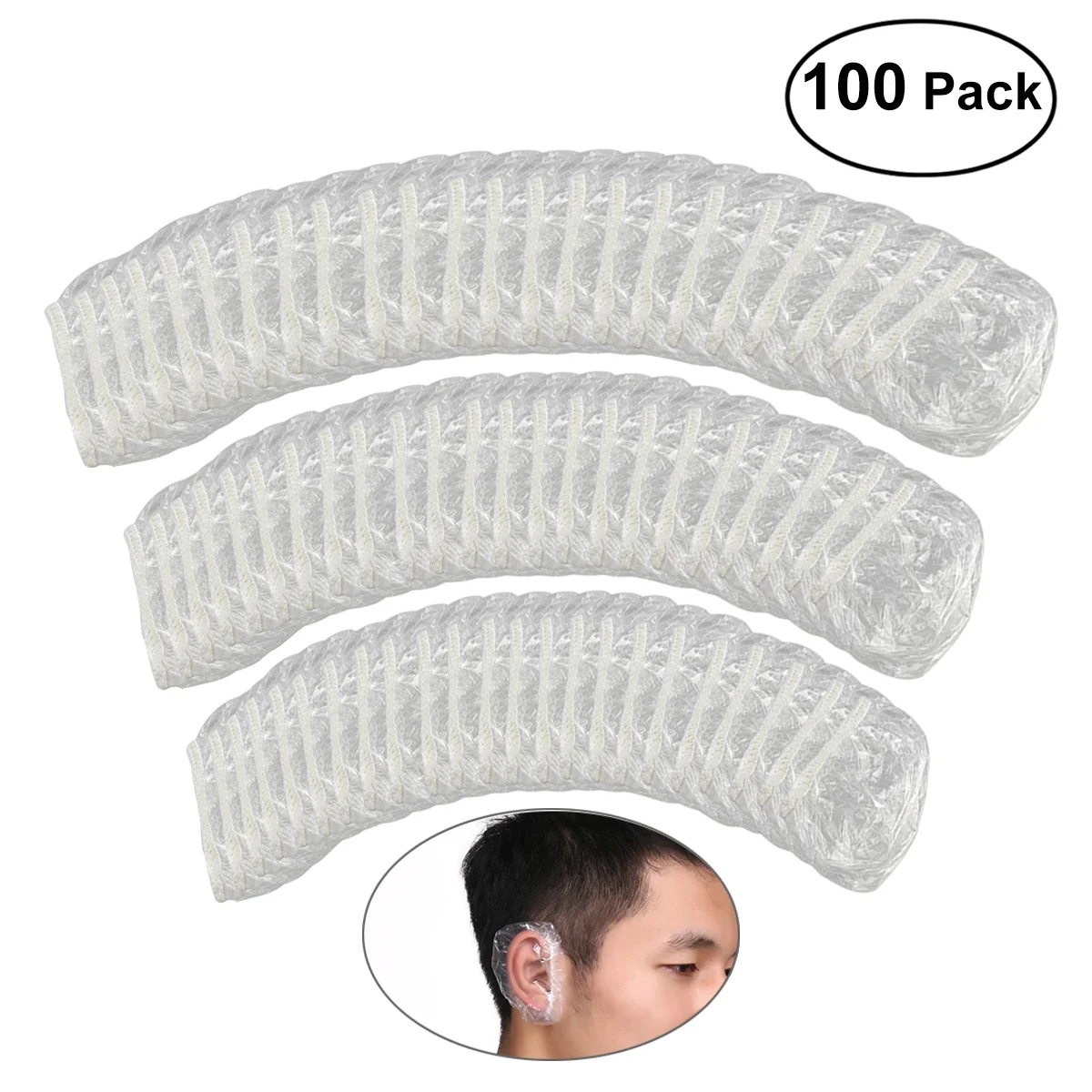 

VORCOOL 100pcs Disposable Clear Shower Water Ear Protector Cover (Transparent) Disposable shower ear cover