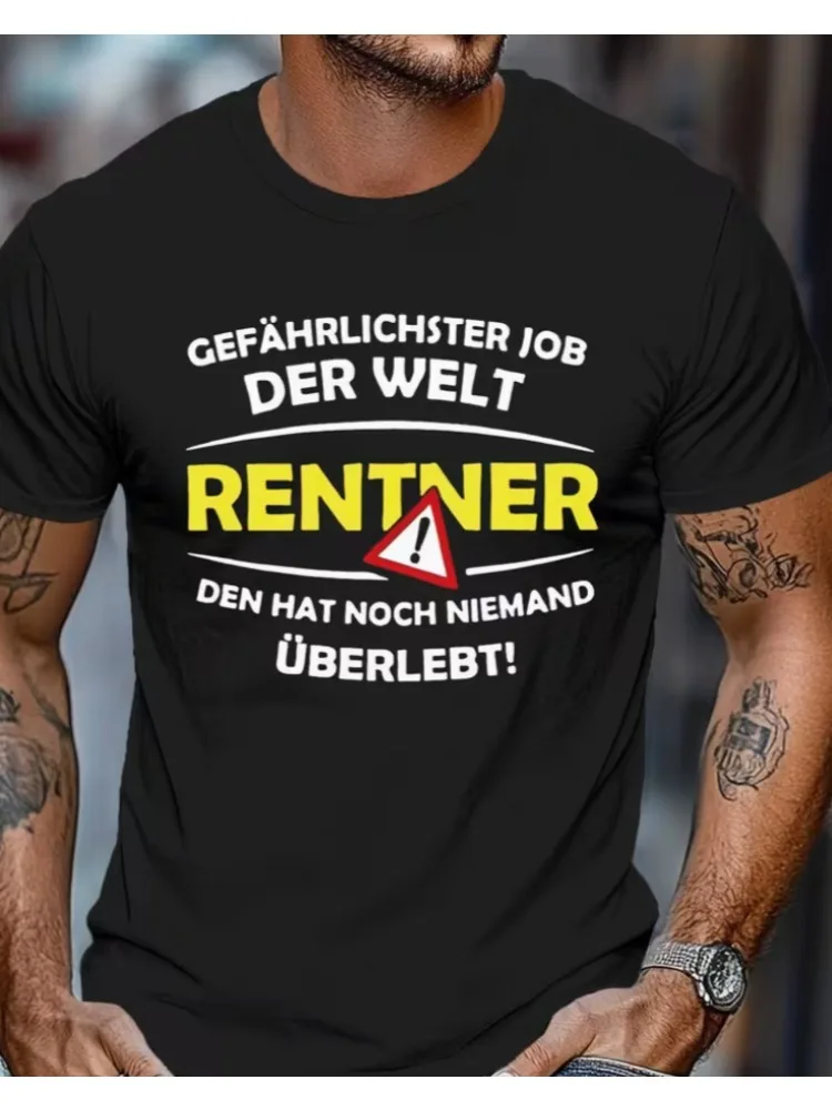 Lustiges deutsches T-Shirt mit Ruhestandsproberedichten, Crinkle Plus Size Herren-T-Shirt, PLUS SIZE – Detail 1