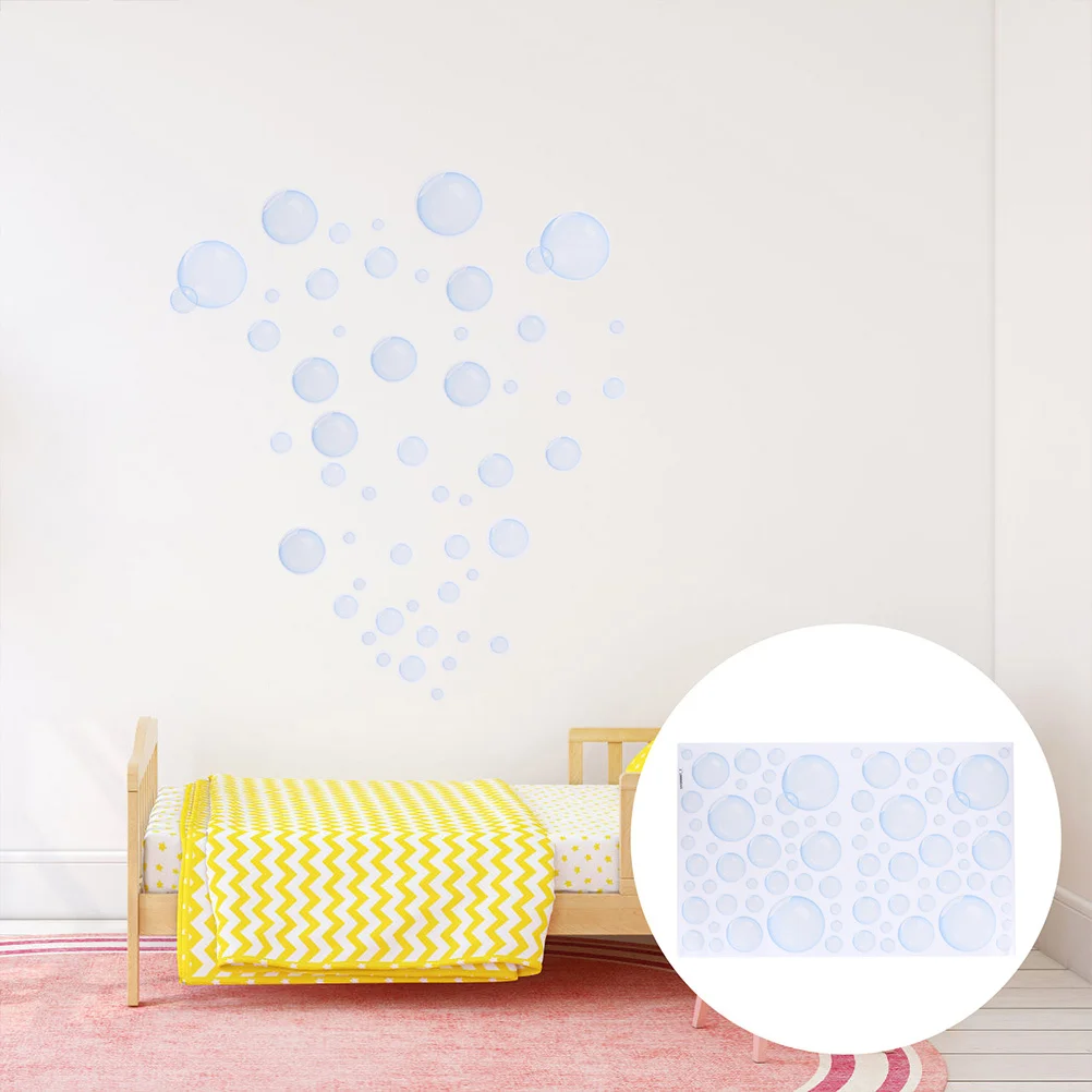 

4pcs Water Bubble Stickers Ocean Theme Bathroom Room Party Decals Diy Home Decor Underwater Wall Art Irregular Bubbles