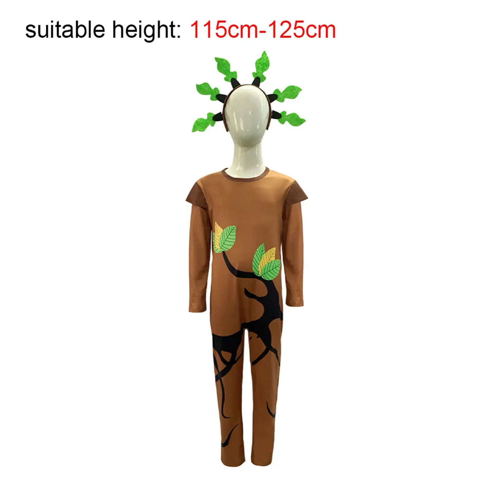 Tree Costumes for Kids Headdress Onesie Boys Girls Show Outfit for Environmental Themed Party Halloween Show Cosplay Role Play