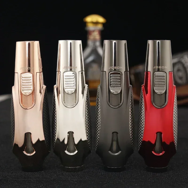 

JOBON Metal Outdoor Camping Butane Gas Lighter Turbo Torch Dual Blue Flame Jet 360° Use Grill Kitchen Cooking Cigar Lighter