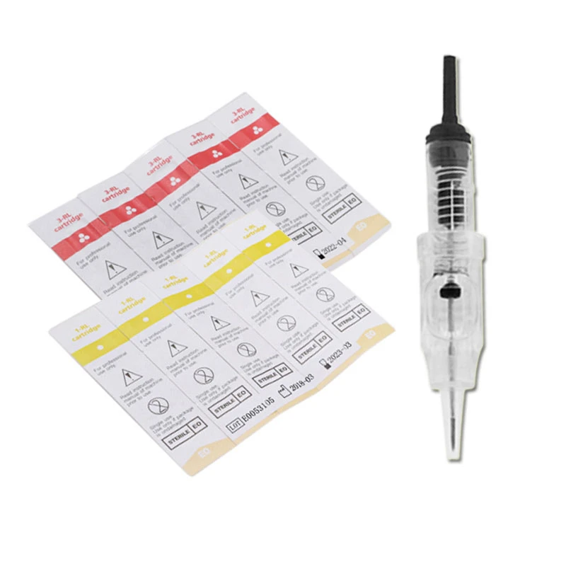 100pcs Permanent Makeup Cartridge Needles  1RL Disposable Sterilized Tattoo Needle Easy Click for Eyebrow Lips Tattoo Supplies