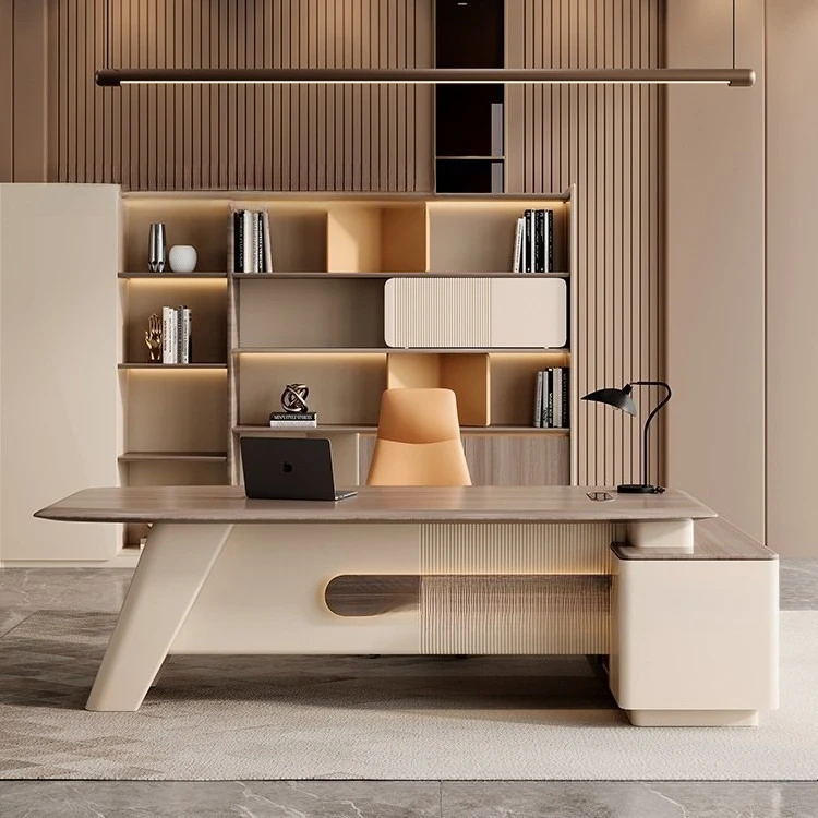 

Комбинация офисного стола и стула Boss, простой современный легкий роскошный высококачественный компьютер для лидерства большого класса