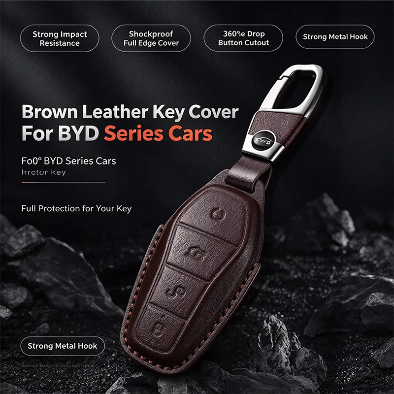 Car Key Case Cover Key Fob Shell Buckle For BYD Qin Plus Dolphin Seagull Song Pro Yuan Plus Tang Han DM-i Seal Destroyer