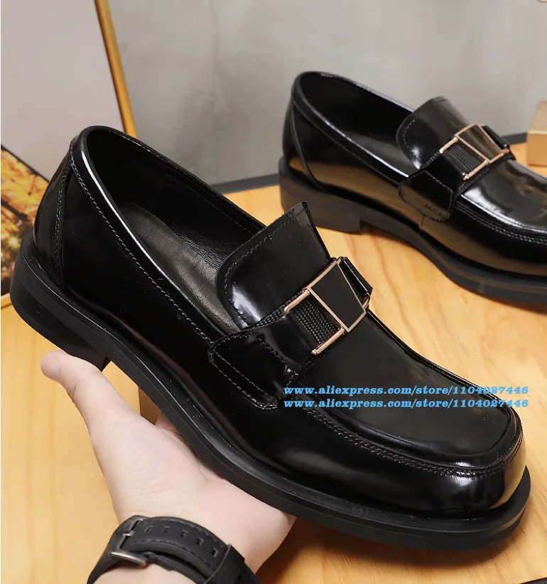 

Square Toe Slip On Loafers Stylish Men's Shoes Casual Shoes Breathable Wear-Resistant Trendy Luxury Handmade Shoe Men's Shoes